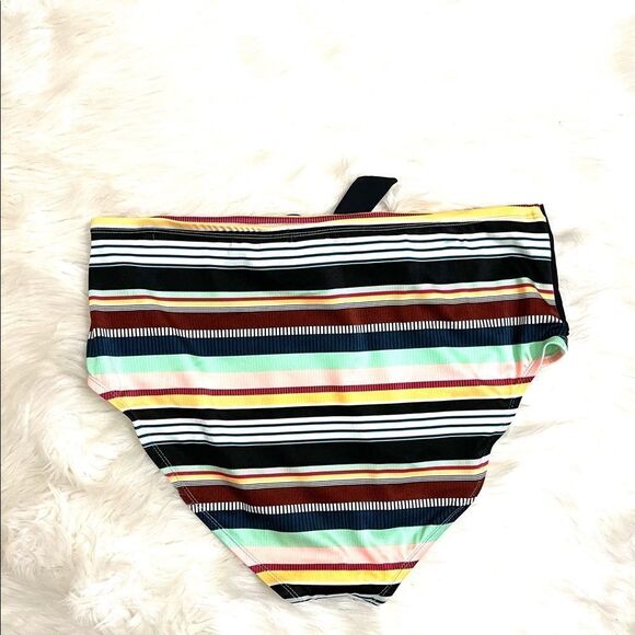 Allure By Img Striped High Waist Bikini Bottom - Picture 6 of 6